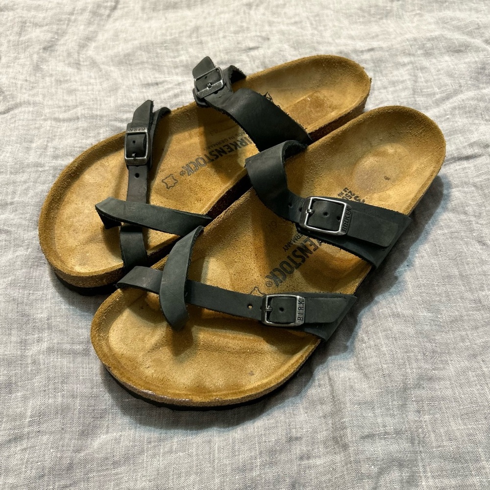 Birkenstock Mayari Birko-Flor Sandals in Black Size 39 8-8.5